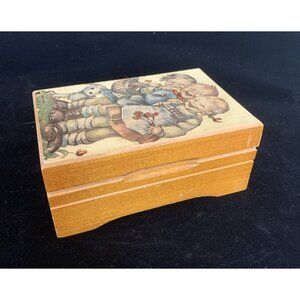 Swiss Cuendet Music Box Wooden Plays Laura's Theme Dr Zhivago Hummel Girls Works